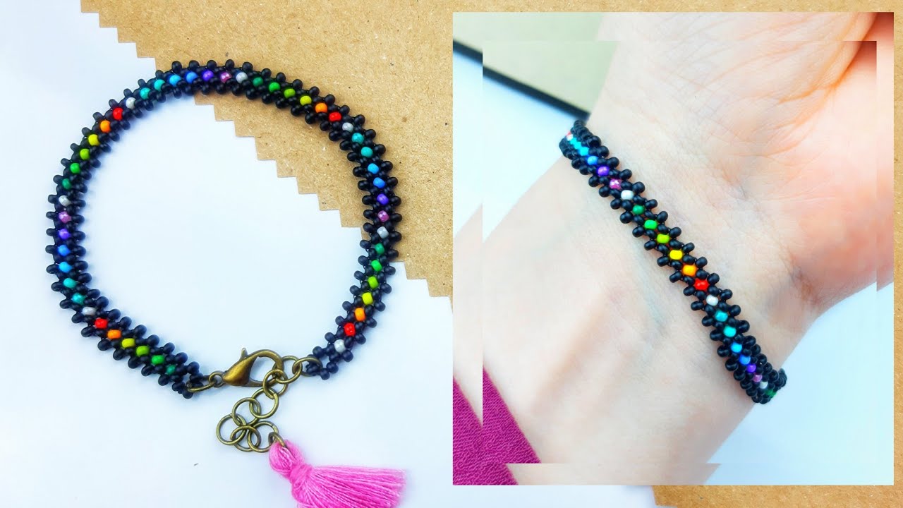 Kolay Renkli Zincir Bileklik Yapımı.  Easy Colorful Chain Bracelet Making.