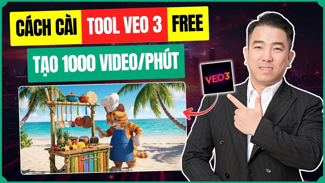 Tool AI Veo 3 Free Đỉnh Nhất Hiện Nay Sản Xuất 499 Video Cùng Lúc | Tool Veo 3 Automation YouTube