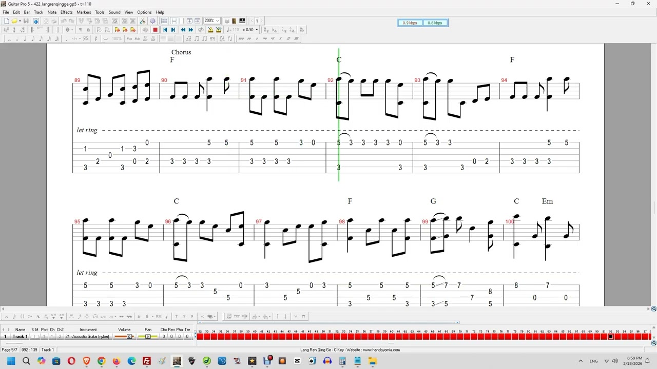 No.422 - GuitarTAB - 浪人情歌 Lang Ren Qing Ge - 伍佰 Wu Bai - 吉他谱