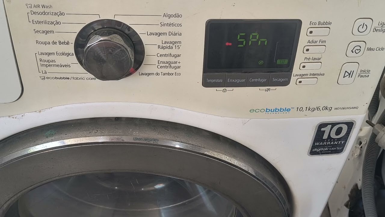 Auto teste automático lava e seca Samsung WD106