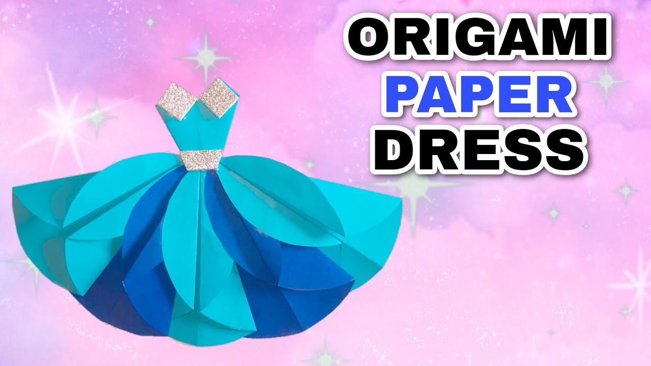 BEAUTIFUL EVENING DRESS ORIGAMI TUTORIAL , HOW TO MAKE PAPER GOWN , HOW TO MAKE PAPER DRESS/GOWN , 👗