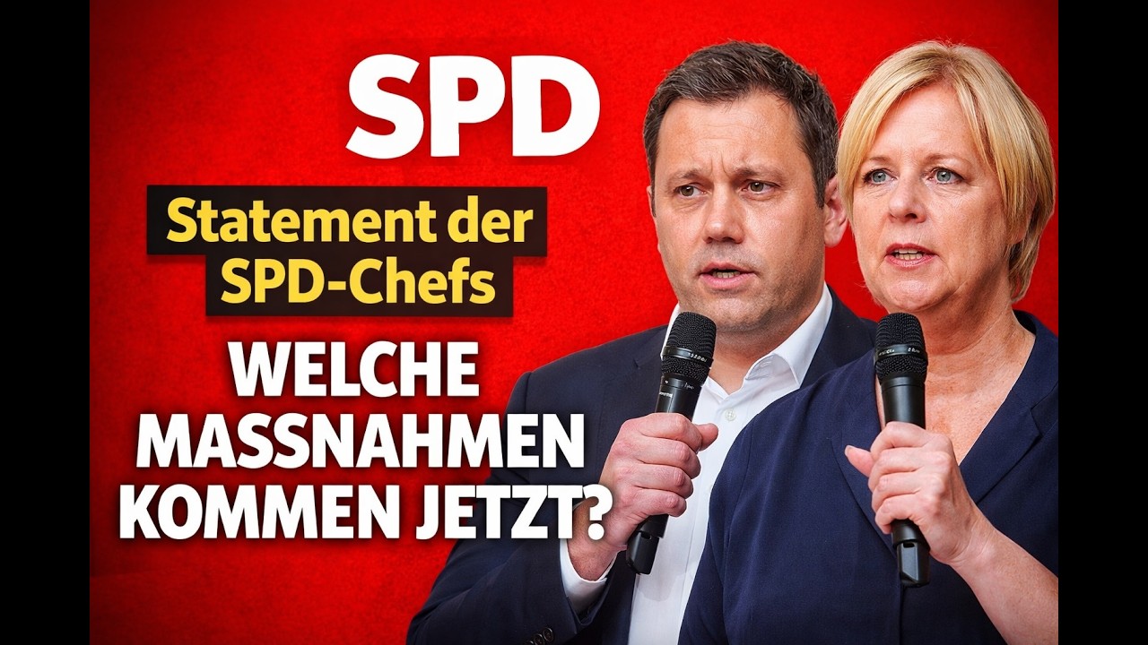 Pressestatement der SPD Vorsitzenden Lars Klingbeil und B&auml;rbel Bas