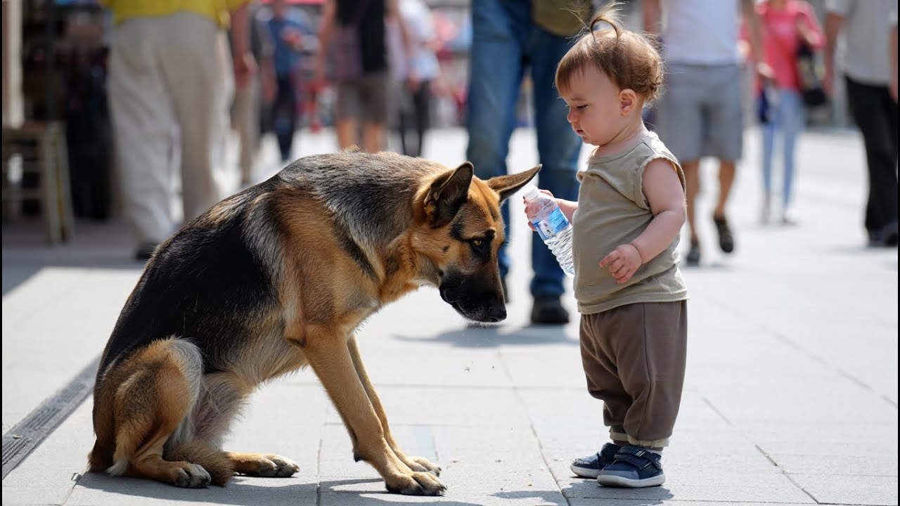 Een baby zag de mishandelde hond. Zijn onschuldige reactie bracht een hele stad tot tranen