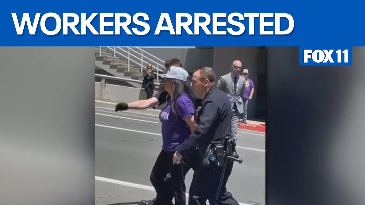 Several striking workers arrested during protest  | FOX 11 LA