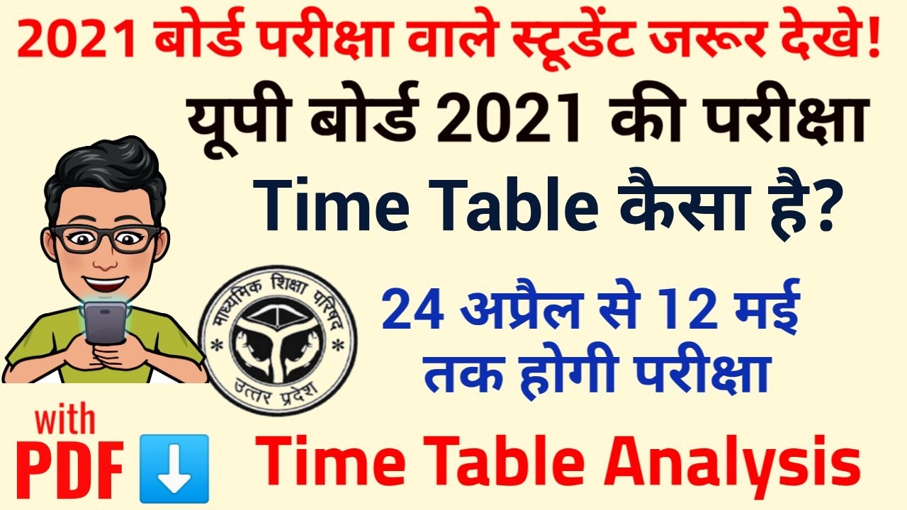 UP BOARD EXAM 2021 TIME TABLE ANALYSIS,यूपी बोर्ड हाईस्कूल/इंटरमीडिएट परीक्षा 2021 टाइम टेबल डाउनलोड