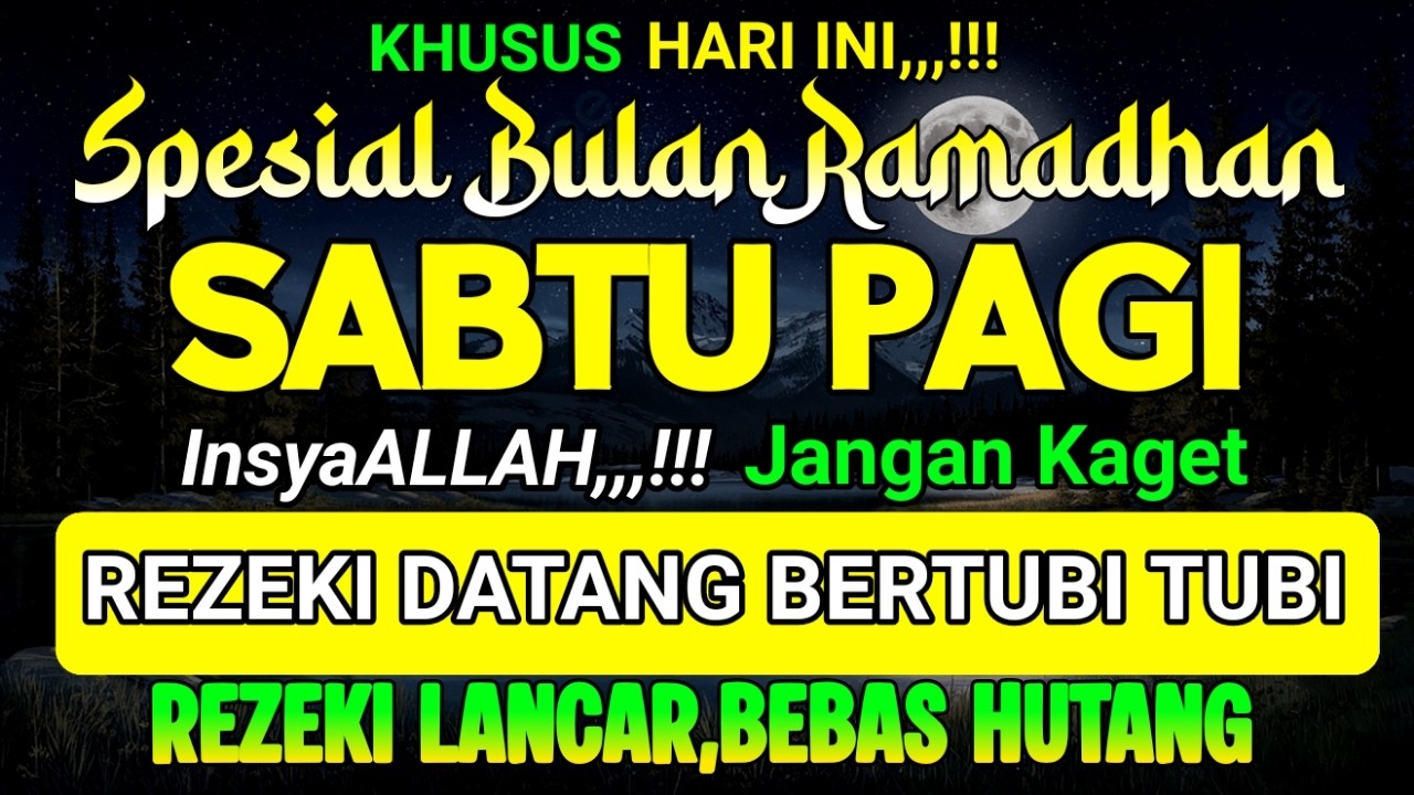 putar dzikir ini ! dzikir mustajab pembuka pintu rezeki, insyaALLAH rezekimu mengalir deras
