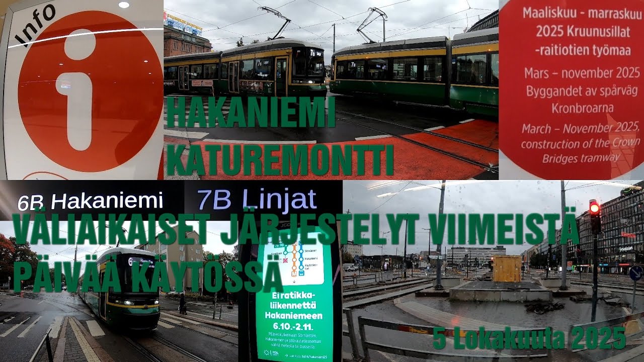 Hakaniemen remontti väliaikaiset raiteet viimeistä päivää käytössä