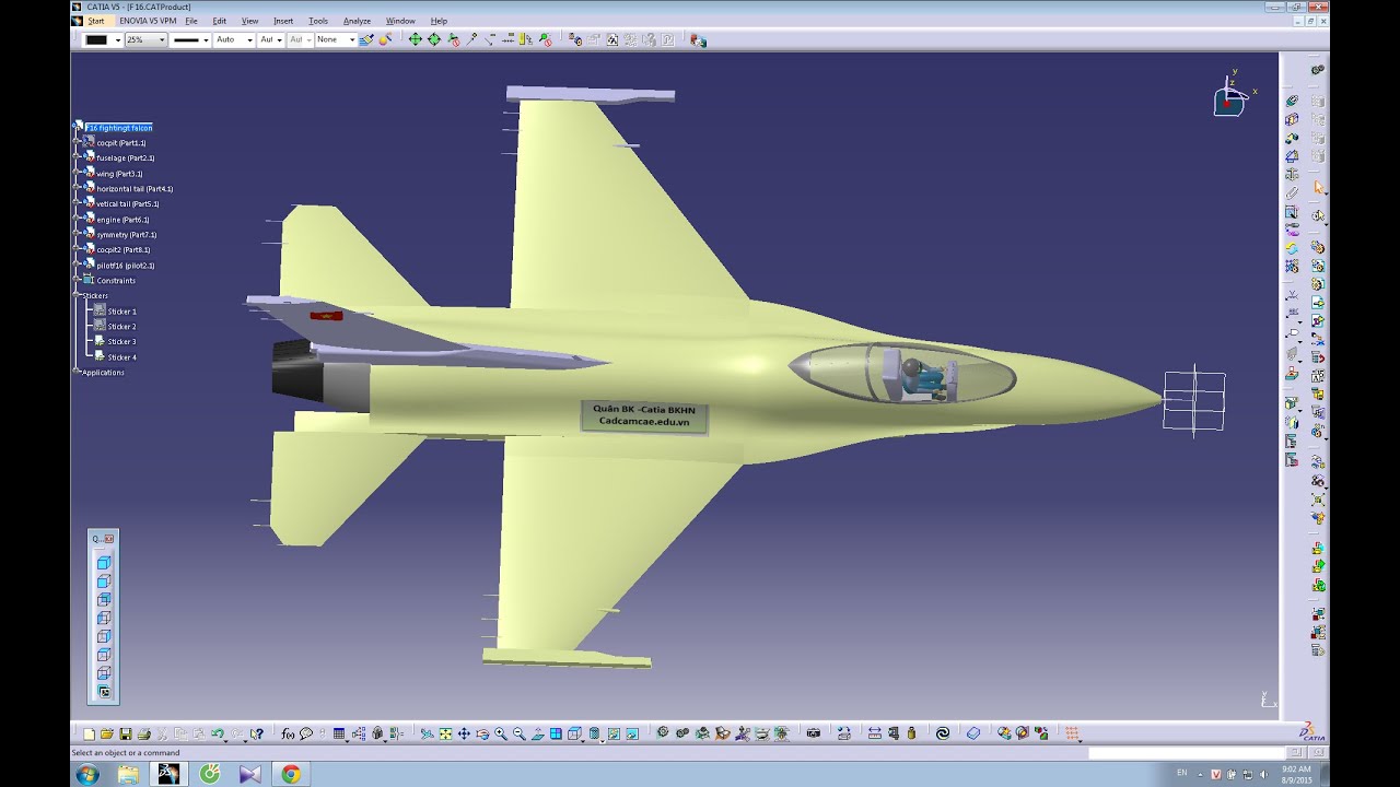 Catia V5 Tutorial |How to design an Aircraft on Catia- F16 Fighter jet | part 1