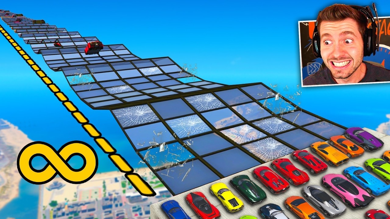 GTA V Online: vidro! CORRIDA numa RETA DE VIDRO QUEBRADA!