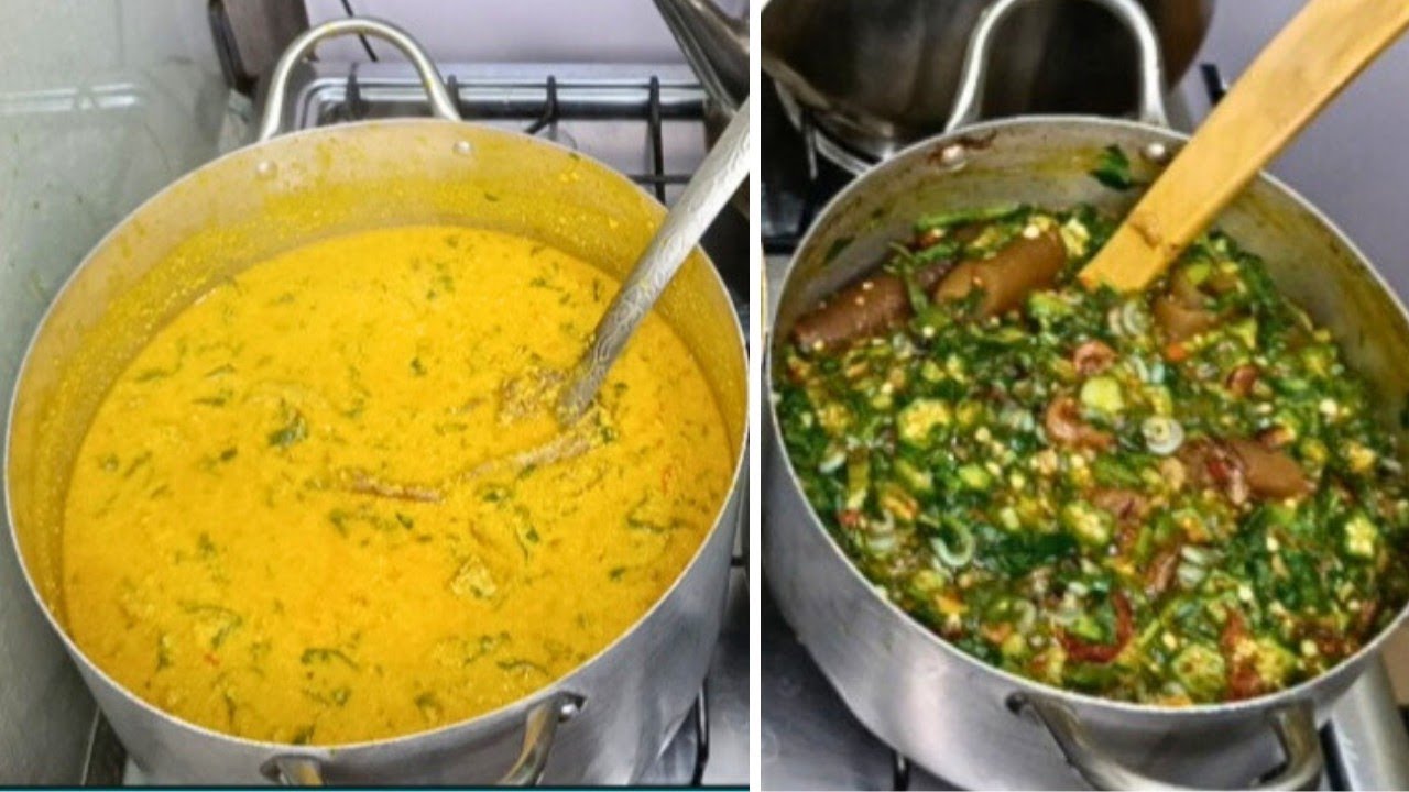 Cook with me: Egusi Soup and Okro Soup as I share an interesting childhood story of mine