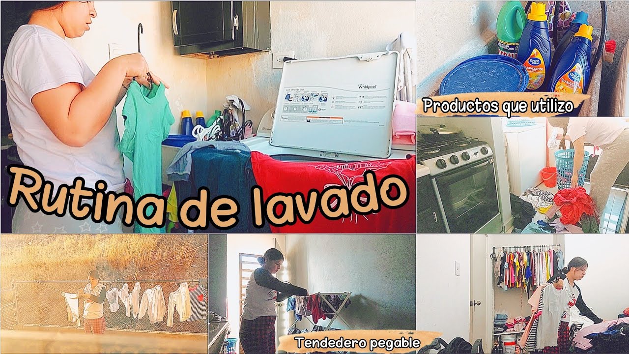 MI RUTINA DE LAVADO DE ROPA 🧺🧽| Productos Great Value | Tendedero pegable