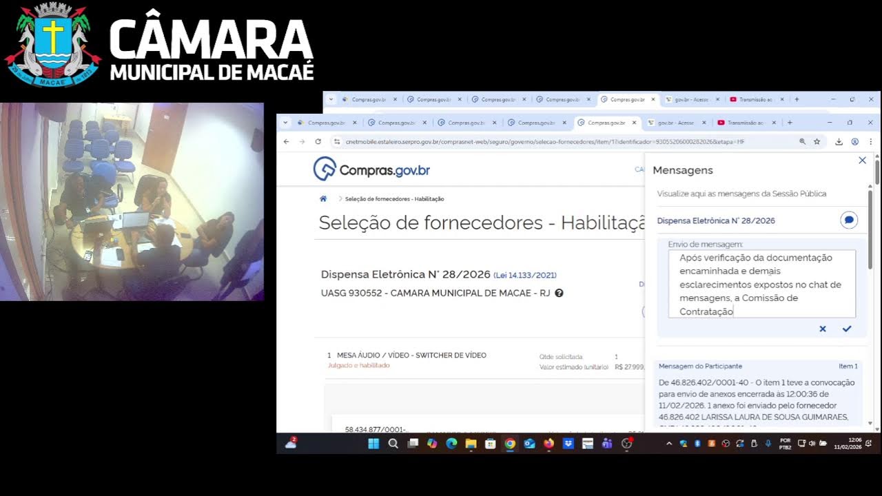 DISPENSA ELETRÔNICA N°001/2026 - CONTINUAÇÃO 11/02/2026