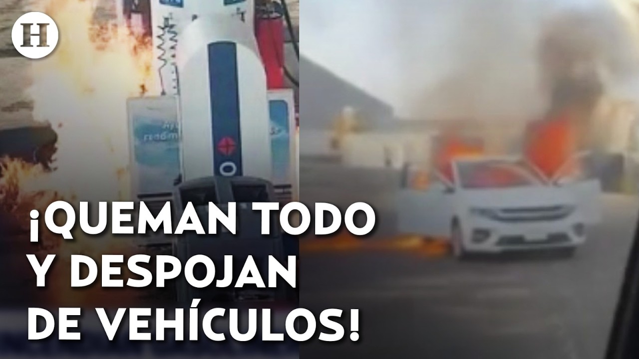 ¡Queman gasolinera en Jalisco! Así fue captado el ataque tras el abatimiento de 