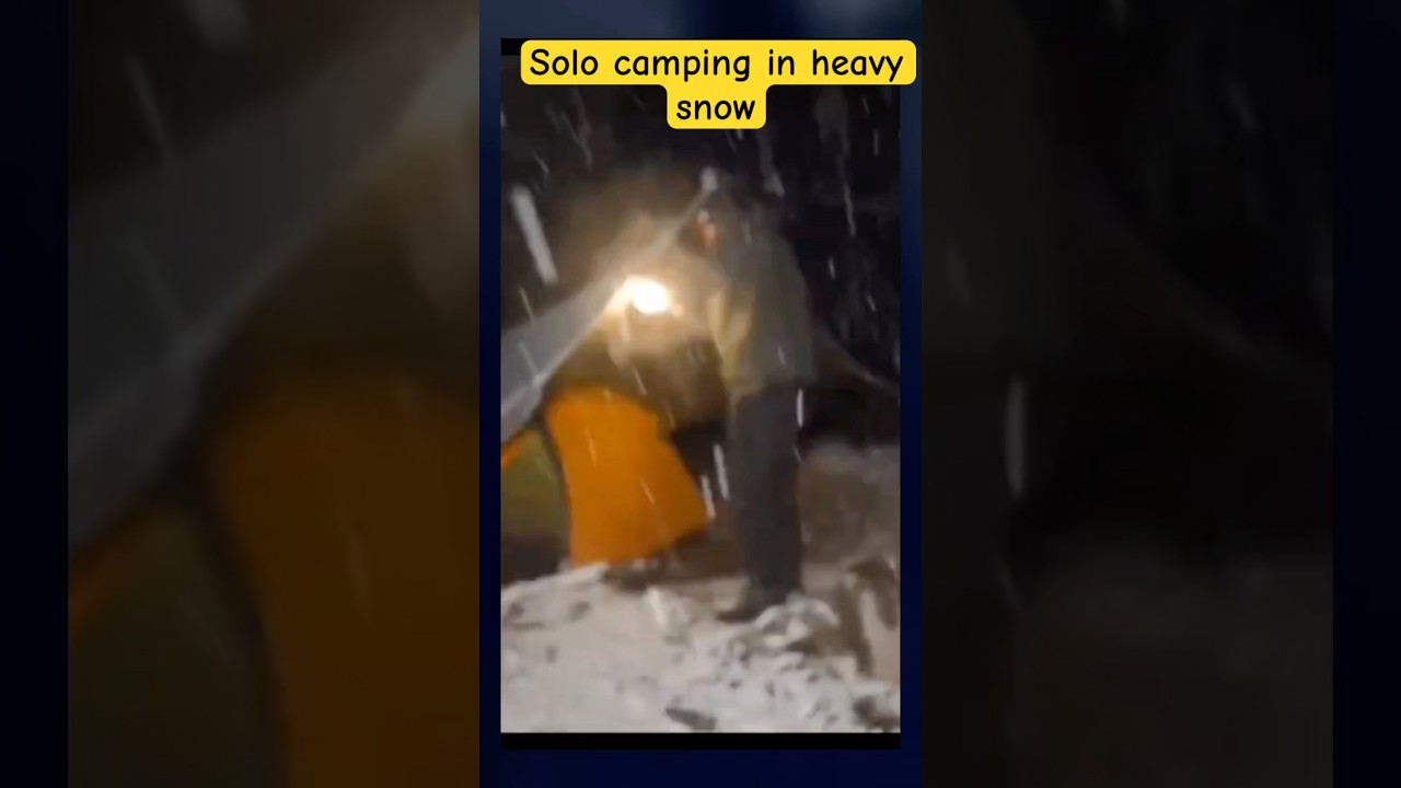 Solo camping in heavy snow