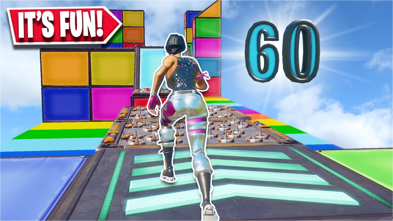 This 60 Level RAINBOW Fun Run is so Satisfying! (Fortnite Creative)