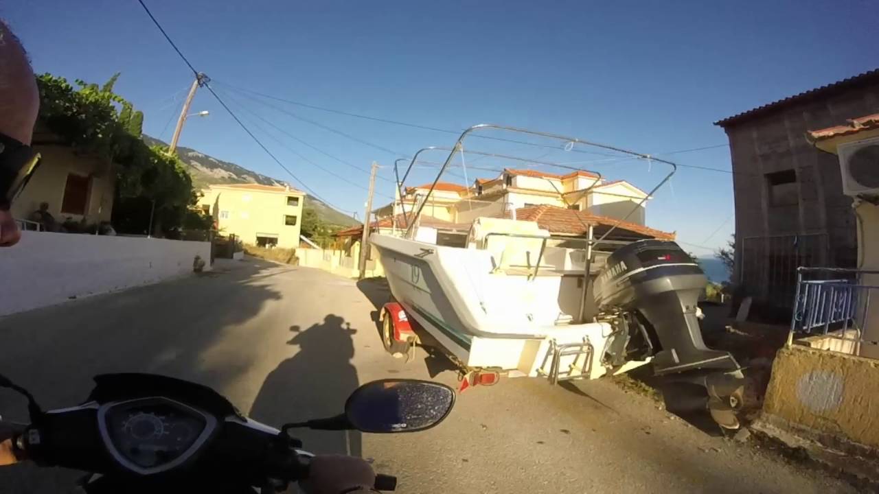 Scooter ride down to Lourdas beach Kefalonia