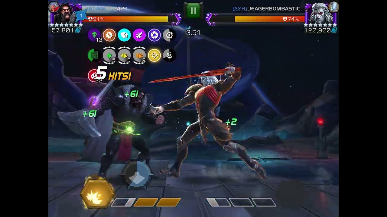 Serpent vs Knull Node 12 Sixth Sense Autoblock/Strike Counter Combat Power Rate AW S61 Mcoc
