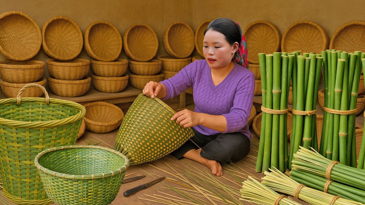 How to Make Simple Bamboo Baskets at Home for Everyday Use - Life in the Forest | Trieu Mai Huong