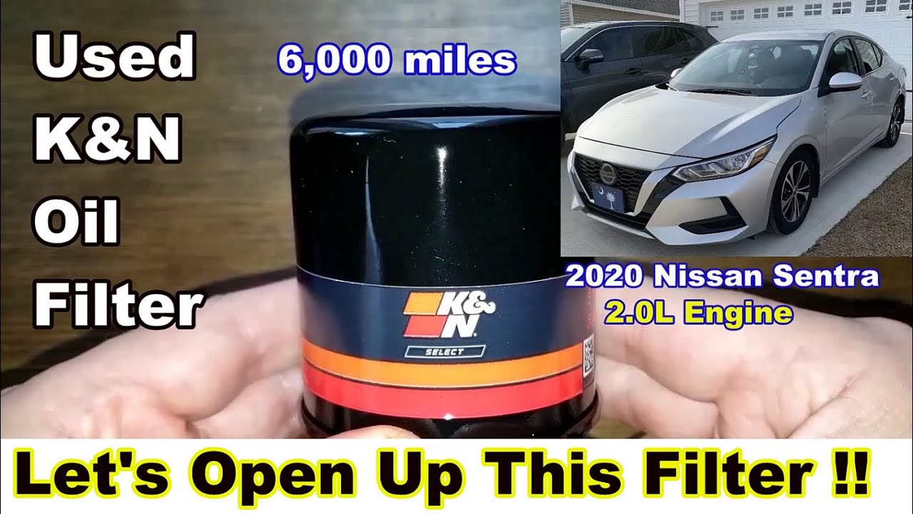 K&N Oil Filter Select SO-1008 Cut Open,  Used K&N Oil Filter Cut Open