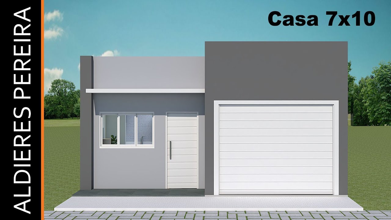 Casa 7 x 10 metros - Projeto grátis -  2 quartos mais uma garagem!!!