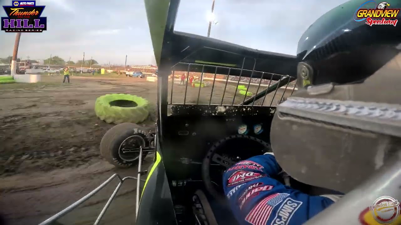Briggs Danner On-Board USAC Sprint Car Heat Race at Grandview Speedway June 13, 2023!