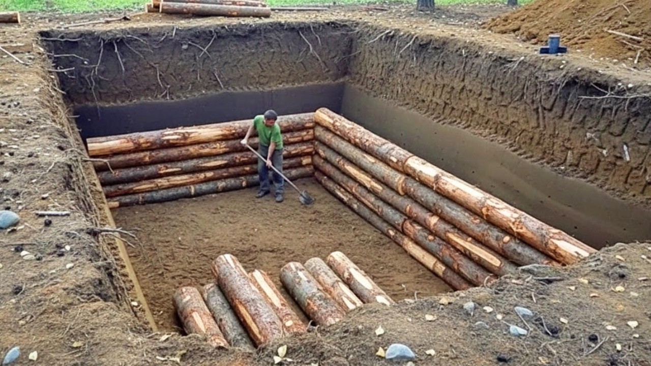 Man Building a Log Cabin in the Wilderness — Full Process @lifeinthesiberianforest1