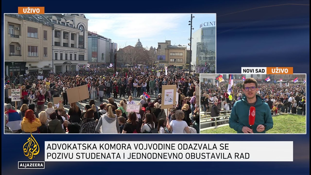 Različite grupacije na velikom protestu u Novom Sadu