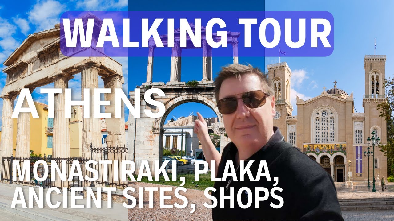 GREECE ATHENS Walking Tour: Monastiraki, Plaka, Ancient Sites, Shops