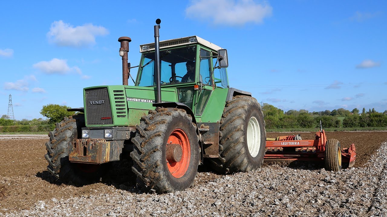 Classic 1989 Fendt Favorit 614 LSA Turbomatik E power harrowing for maize with 6m Lely Terra