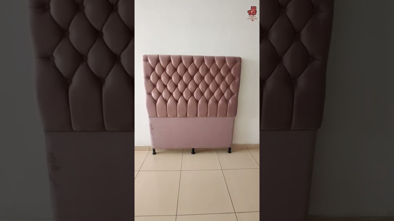 Cabeceira Capiton&ecirc; - Tamanho Padr&atilde;o - Ros&eacute; - P&eacute;rola Estofados!
