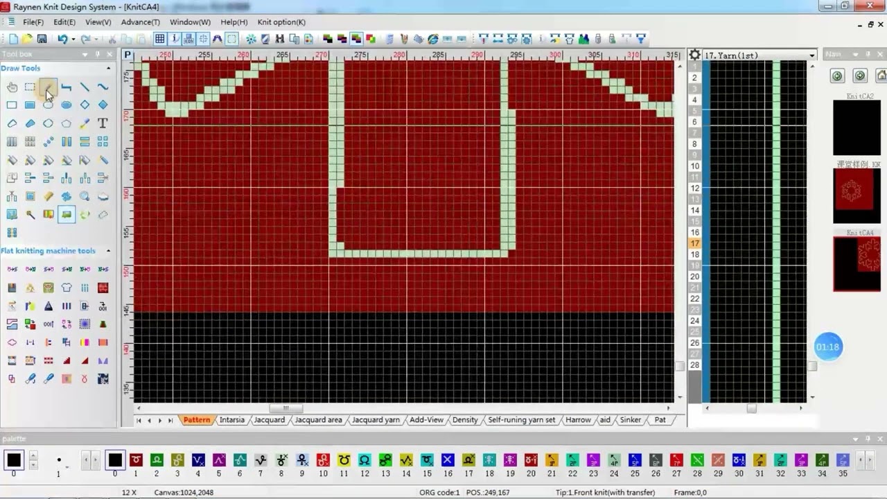 12 hollow reverse yarn adding