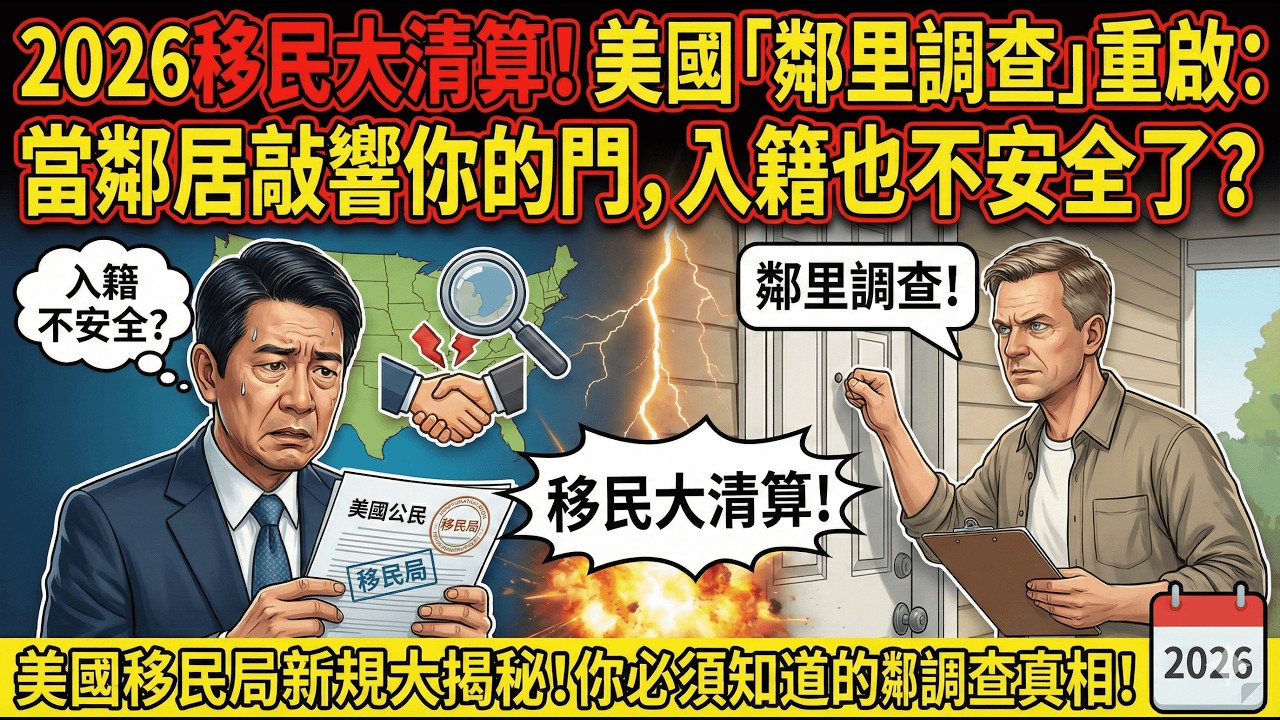 2026移民大清算！美國「鄰里調查」重啟：當鄰居敲響你的門，入籍也不安全了？