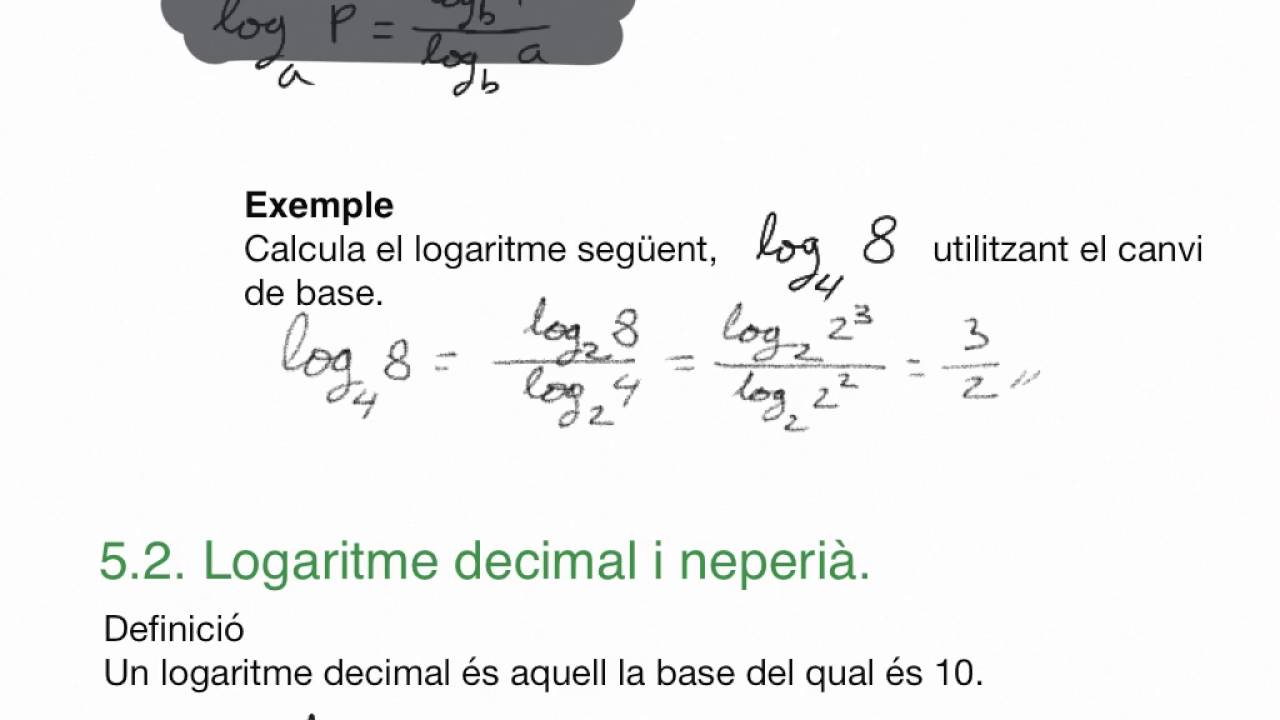 1r BAT NOMBRE REAL. Logaritmes