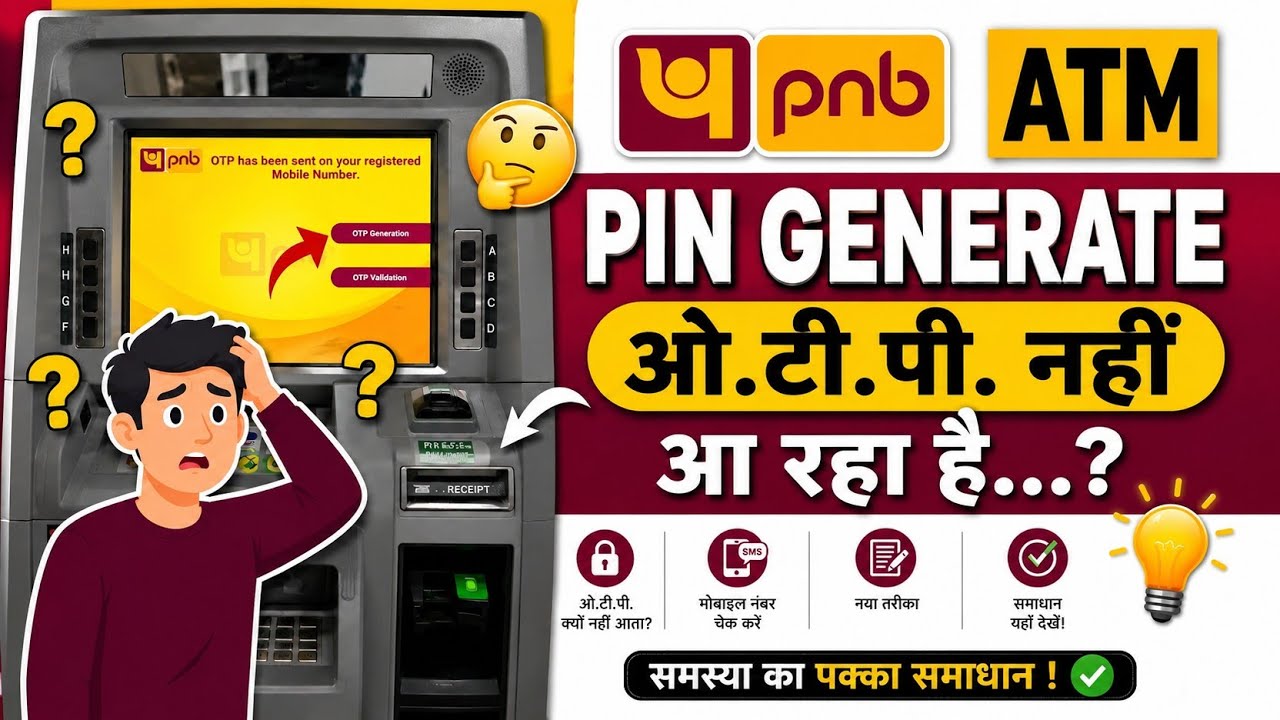 pnb atm pin generate me otp nahi aa raha hai || pnb atm pin generate otp kaise mangaye || pnb pin