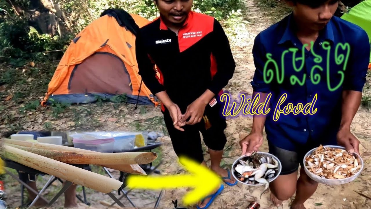 Ep35/2 ធ្វើសម្លព្រៃនៅស្ទឹងដំរី - Ride to camping in Prey Lang Forest to find wild food and cook