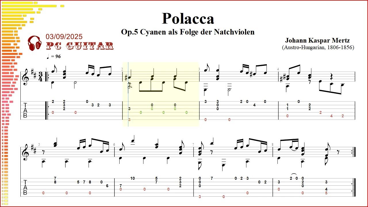 Mertz, Op.5 no4 Polacca, guitar