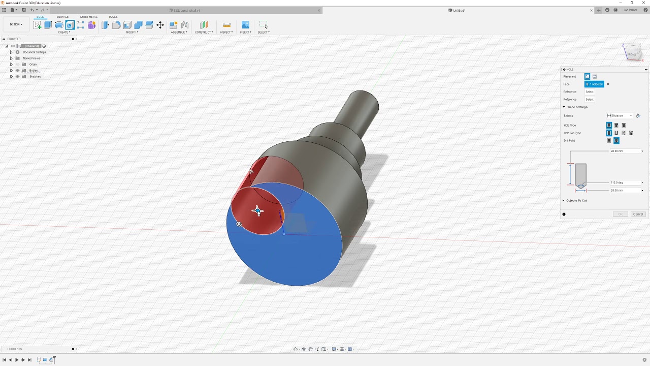 Fusion 360 Modelling - Stepped Shaft
