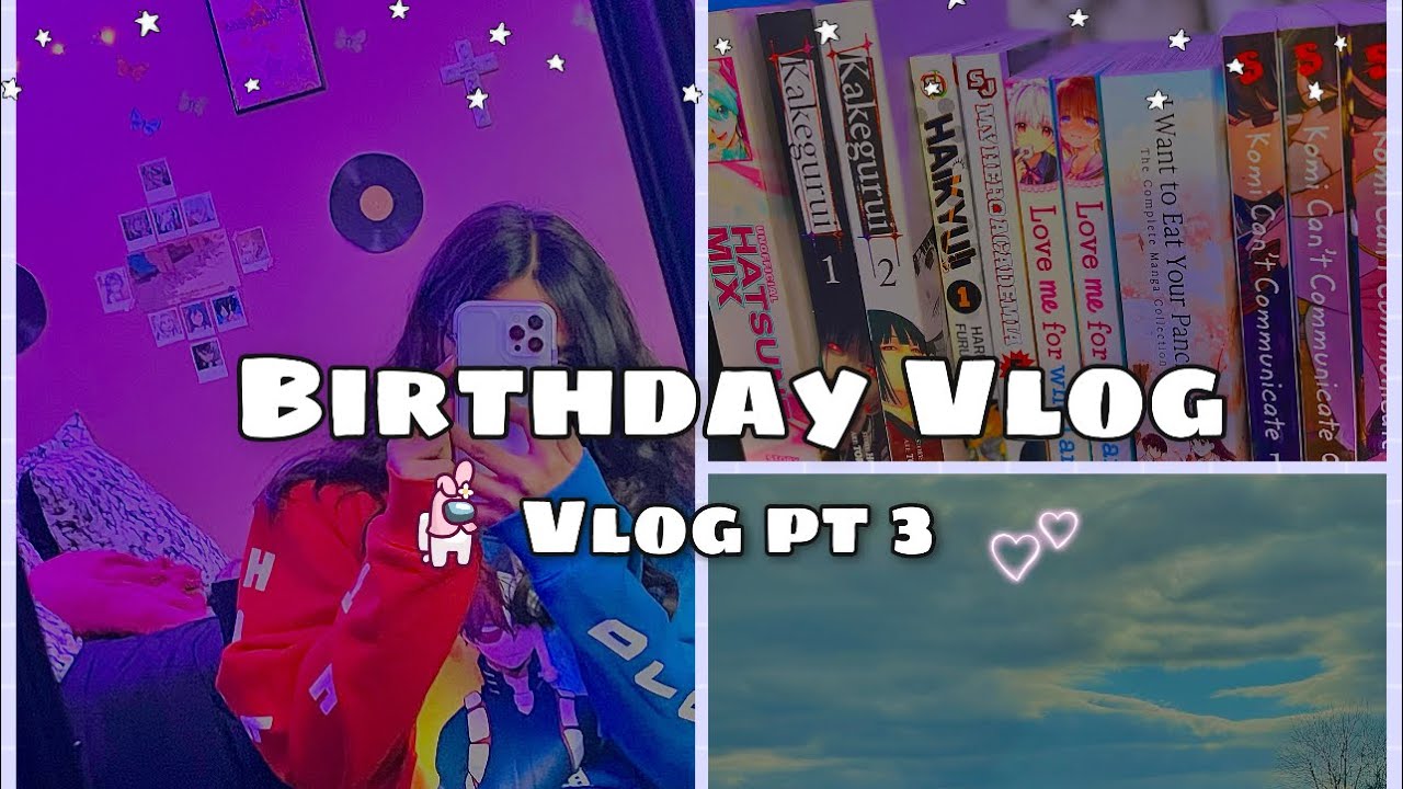 Weekend birthday vlog 🎉 anime, manga, 🍇 aesthetic, ☘️ cake, tea ☕️