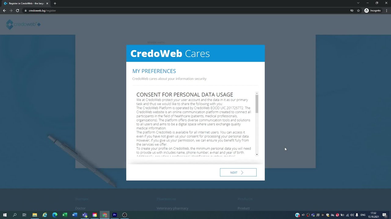 How to register as a doctor in CredoWeb