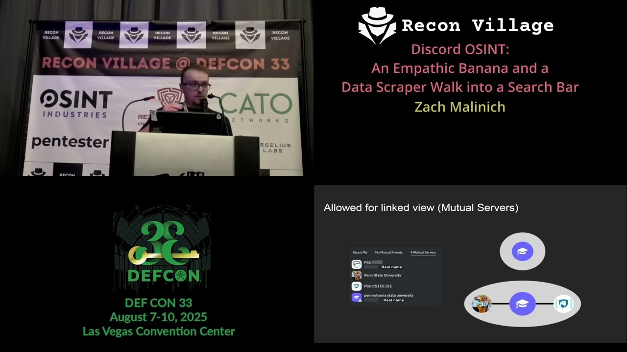 DEF CON 33 Recon Village - Discord OSINT - Зак Малинич