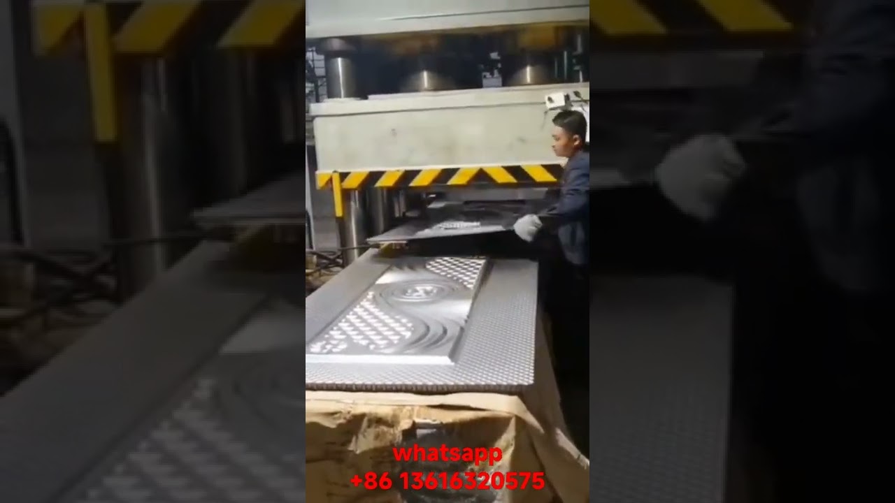 Hydraulic steel door design press plate embossing machine, metal door sheet pressing machine