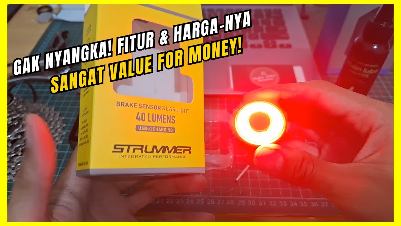 Lampu Belakang Sensor Rp100 Ribuan Ini Bikin Sepedaan Makin Aman! Review Strummer 40 Lumens