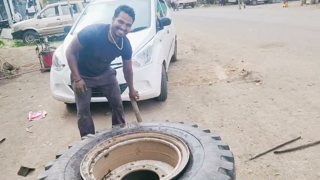 ग्रेड का बड़ा टायरकैसे खोलें ग्रेड का बड़े टायर का कड़ा कैसे निकाले##lekemerikalikalicardarling