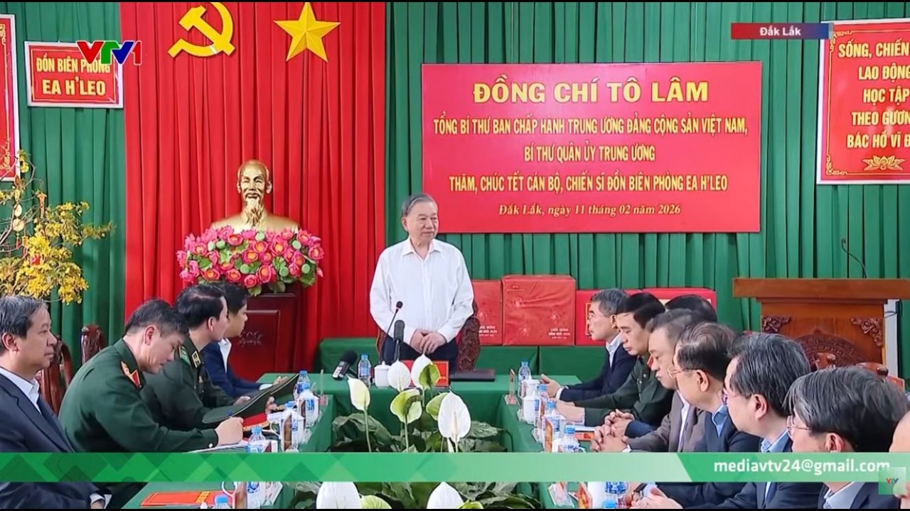 Tổng Bí thư Tô Lâm thăm và chúc Tết tại Đồn Biên phòng Ea H’Leo | VTV
