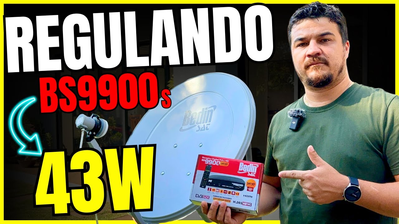 Como Regular a Antena KU para Satélite da Sky 43w Nova Parabólica com Bedin Sat BS9900 ✅