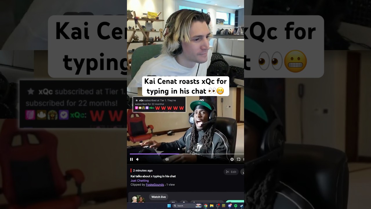 xQc CALLED OUT By Kai Cenat For Typing In CHAT 😬 #xqc #kaicenat #drama