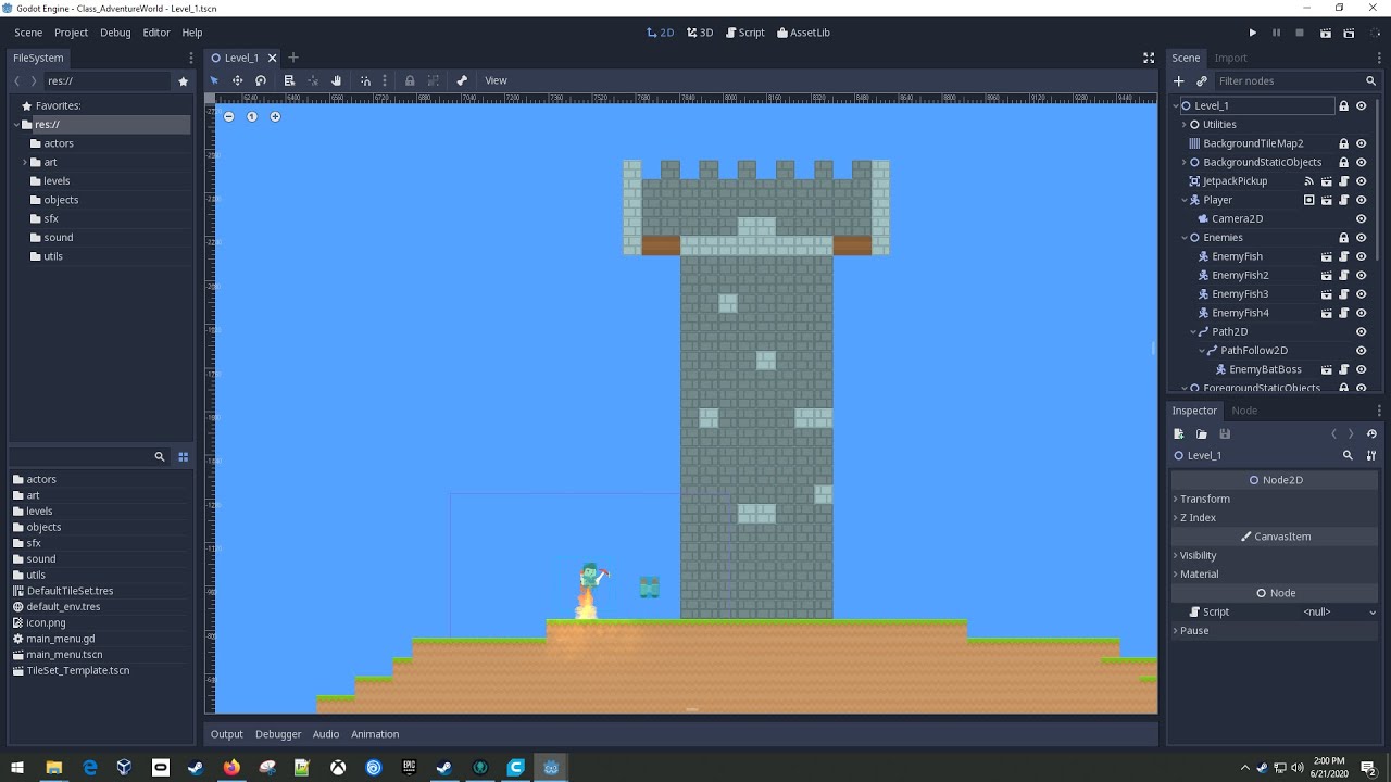 33. 2D Platformer - Adventure World - Tower and Duplicate Gate