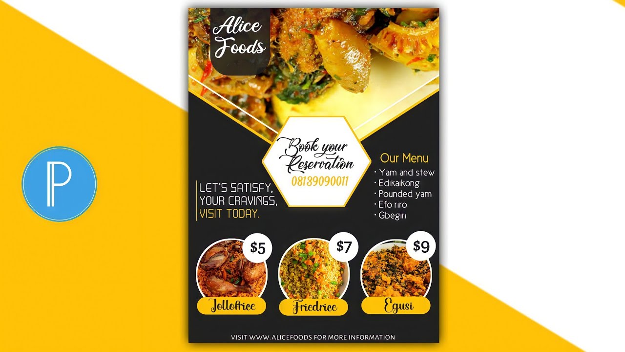 How to create food flyer using Pixellab