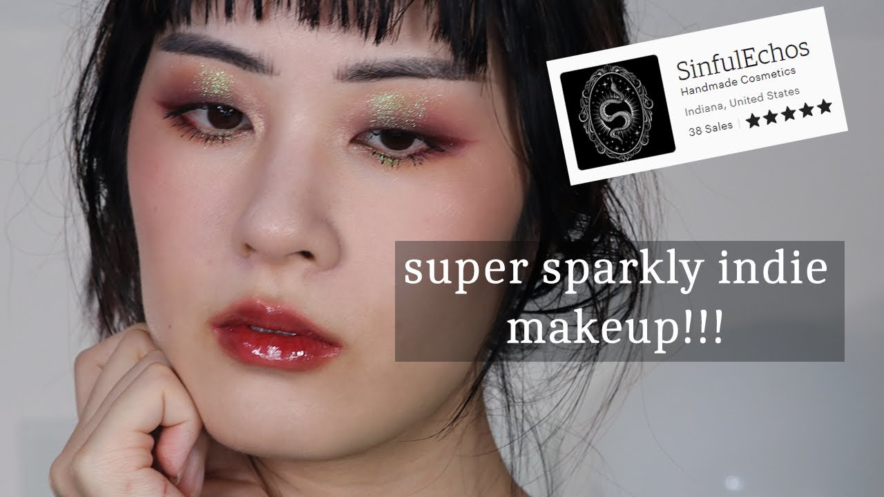 ✨glittering grunge✨ NEW indie brand: sinful echoes (monolid makeup tutorial grwm)
