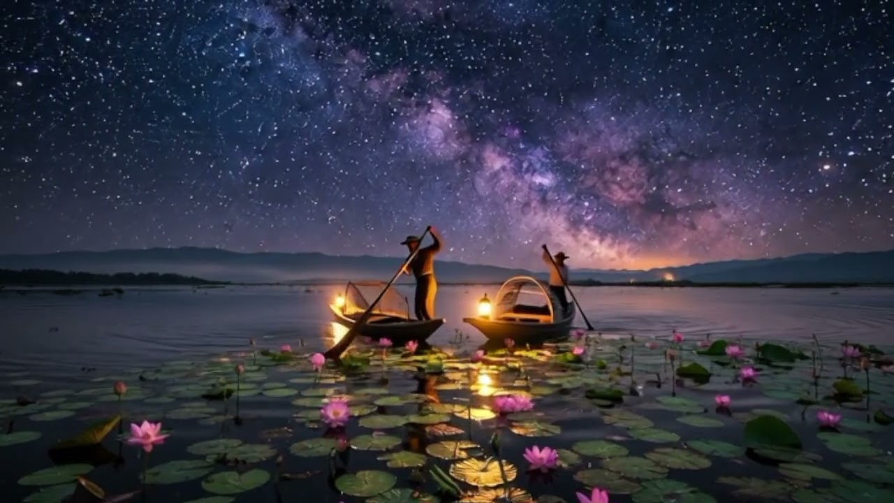 Deep Sleep Piano Solo 🌙 Modern Classical Relaxation | Night at Inle Lake, Myanmar 🌸